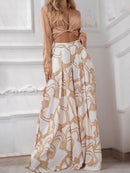 Long Sleeve Crop Top and Pants Set, Maya Pants | Beige