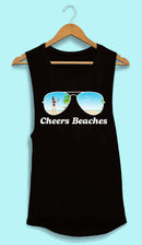 Aviator Bride Vibes π  | Beach Vibes - Bachelorette Beach Party Flowy Muscle Tank Tops