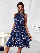 Melissa Poá Short Red Sleeveless Dress, Available in Blue and White
