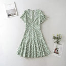 Floral Short Summer Dress in Yellow, Red, Green, Blue or Black