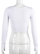 Cross Embroidered Crop Top for Women, in White or Khaki