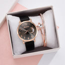 Moon Numbers Bracelet Watches Set for Women