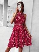 Melissa Poá Short Red Sleeveless Dress, Available in Blue and White