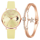Moon Numbers Bracelet Watches Set for Women