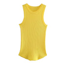 Green Ribbed Fitted Knit O Neck Sleeveless