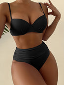 Red Vintage High Waist Bikini