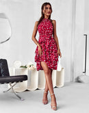 Melissa Poá Short Red Sleeveless Dress, Available in Blue and White