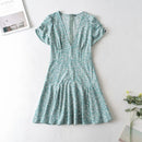 Floral Short Summer Dress in Yellow, Red, Green, Blue or Black