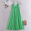Verona Long Sleeveless Maxi Dress in Pink, Orange or Green