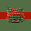Striped Knitted Wool Winter Beanie Hat for Women and Girls