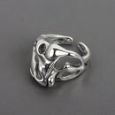 Silver Color Hollow Surface Bump Ring
