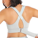 Women Sports Beige Bras Tights Crop Top