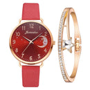Moon Numbers Bracelet Watches Set for Women