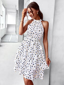 Melissa Poá Short Red Sleeveless Dress, Available in Blue and White