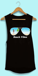 Aviator Bride Vibes π  | Beach Vibes - Bachelorette Beach Party Flowy Muscle Tank Tops