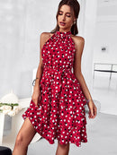 Melissa Poá Short Red Sleeveless Dress, Available in Blue and White