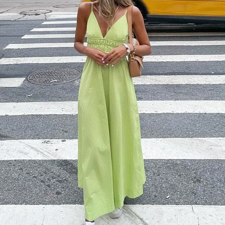 Verona Long Sleeveless Maxi Dress in Pink, Orange or Green