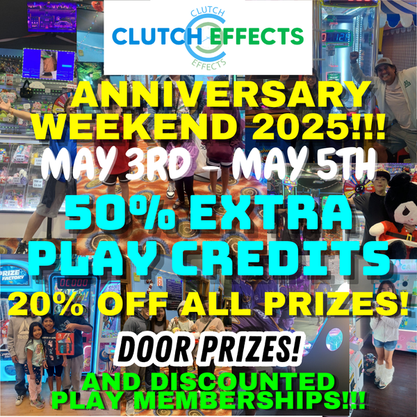 Arcade Play Credits - Anniversary Weekend 2025