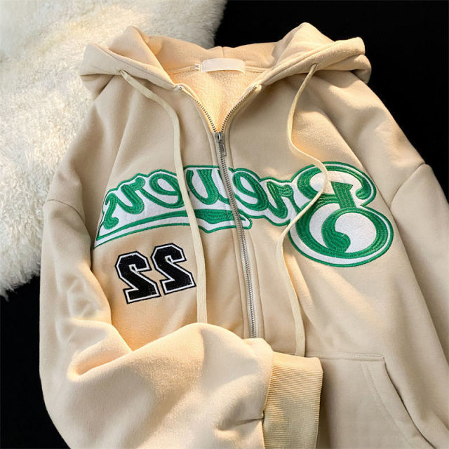 Letter Embroidery Hoodies for Women