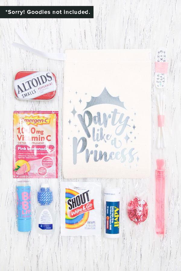 Party Like a Princess Silver Foil Gift Bags