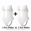 Shapewear Bodysuit Women Deep V-Neck Body Shaper Padded Bra Backless U Plunge Thong Shaper Waist Trainer Push Up Party Underwear