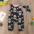 Baby Girl Skull Romper Set