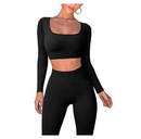 Gym Crop Top / Tank Top Leggings Set in Black or White