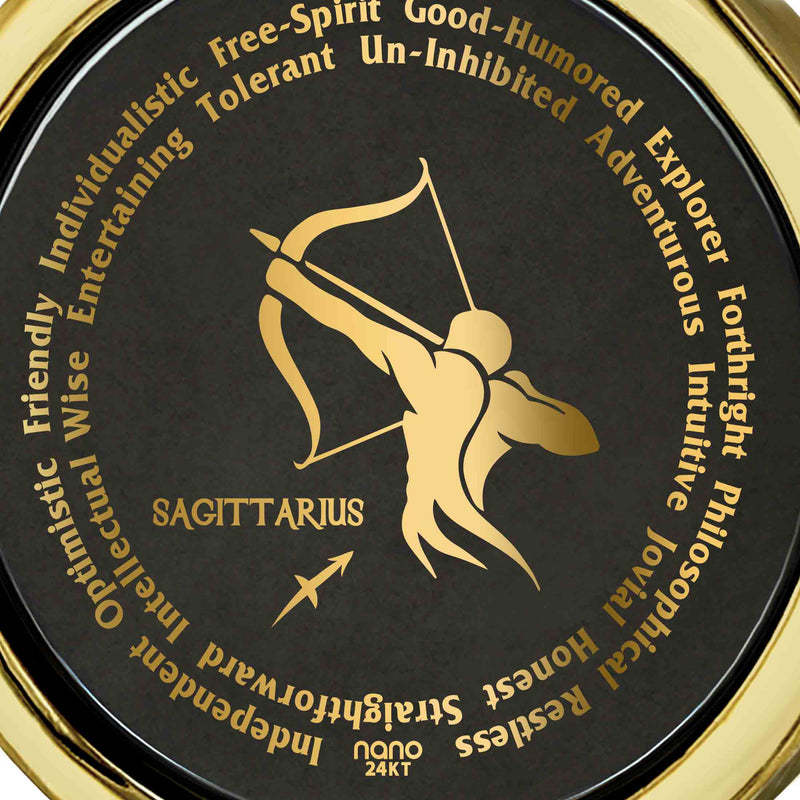 Sagittarius Necklaces for Lovers of the Zodiac 24k Gold Inscribed
