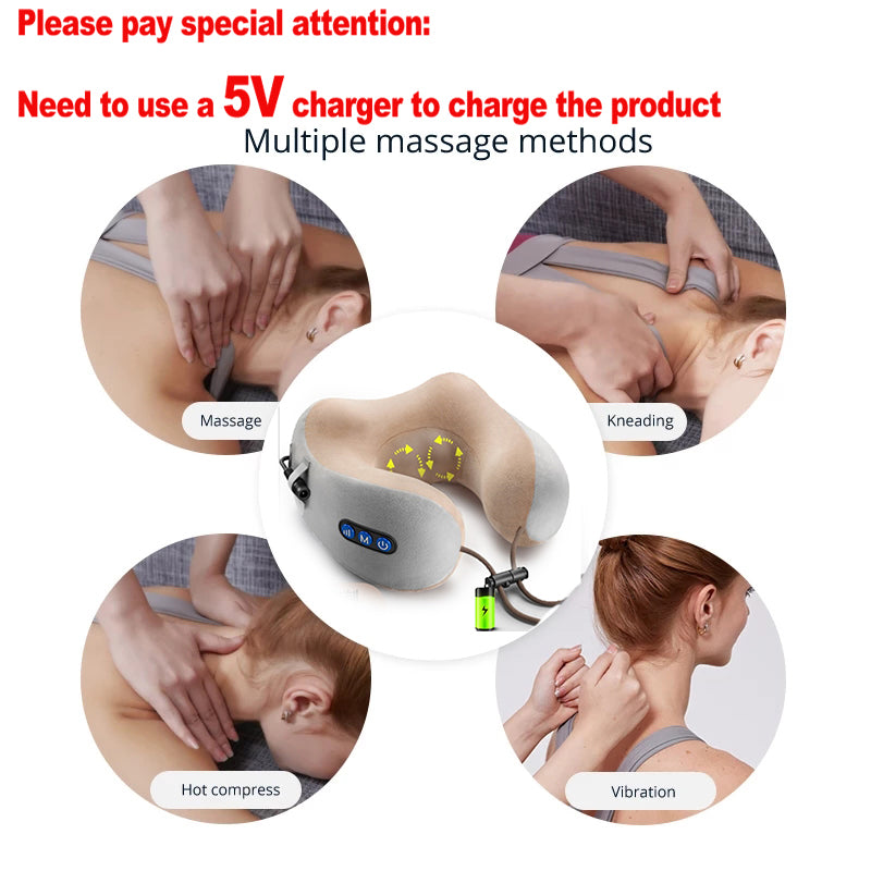 U-Shaped Portable Electric Neck Massager Pillow