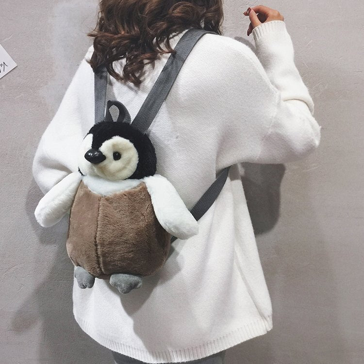 Cute Penguin Plush Backpack