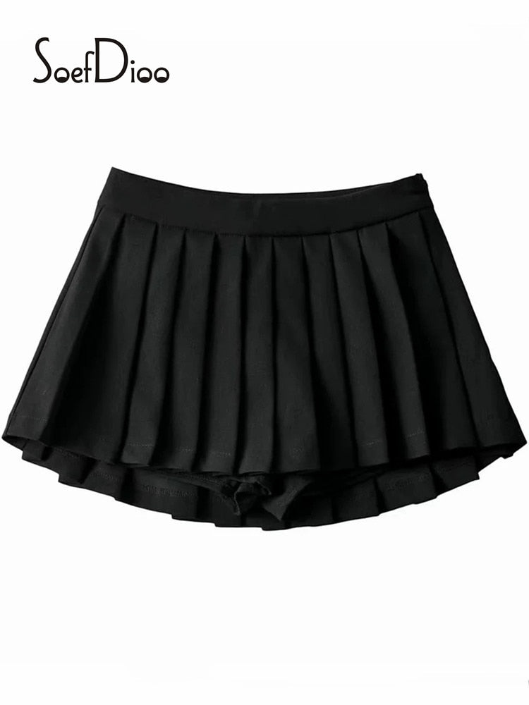High Waist Side Zipper Skirt