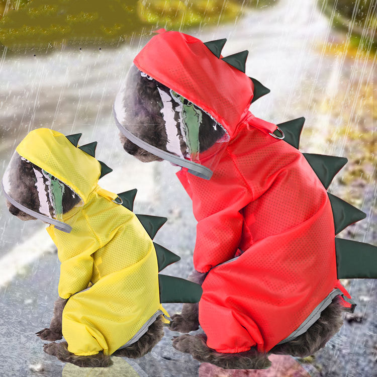 Four-legged Dinosaur Raincoat for Dogs