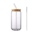 500ml Glass Cup With Lid and Straw