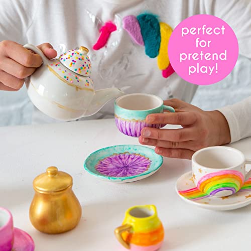 Just My Style Paint Your Own Rainbow Tea Set by Horizon Group USA Multi