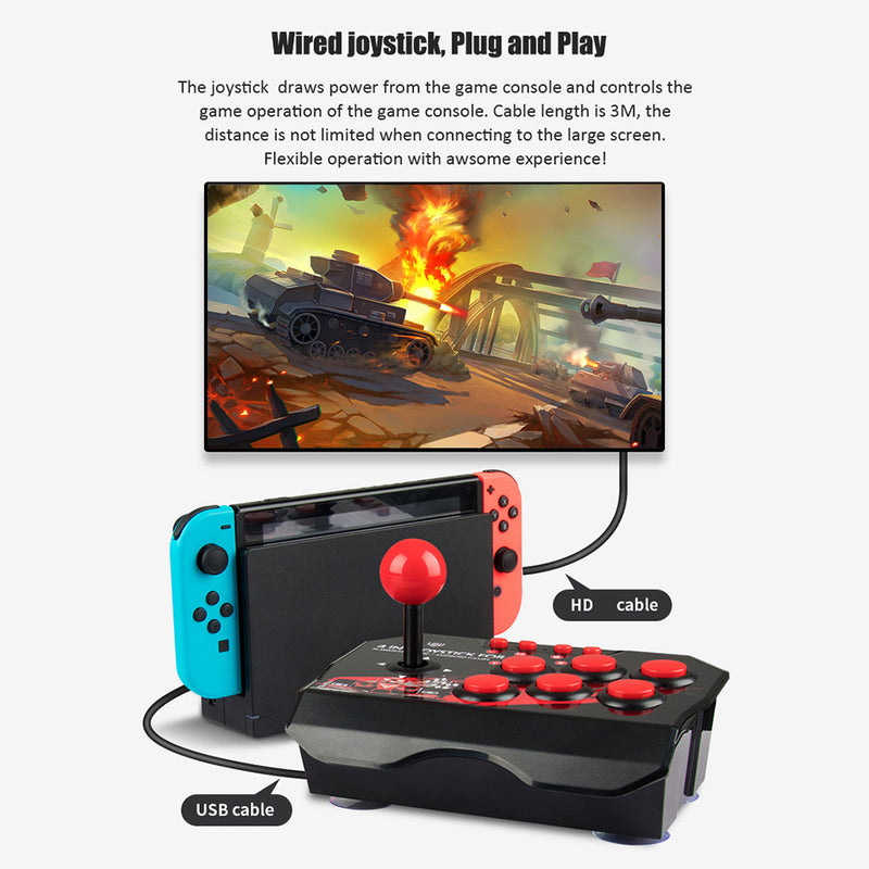 4-in-1 USB Wired Game Joystick Retro Arcade