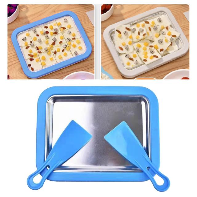 Ice Cream Roller Plate with 2 Spatulas