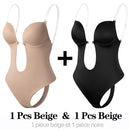 Shapewear Bodysuit Women Deep V-Neck Body Shaper Padded Bra Backless U Plunge Thong Shaper Waist Trainer Push Up Party Underwear