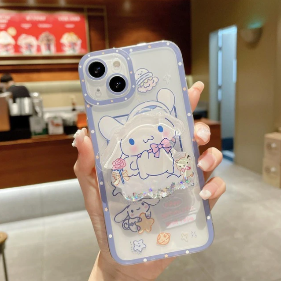 Cinnamoroll Sanrio With Quicksand Stand Phone Case