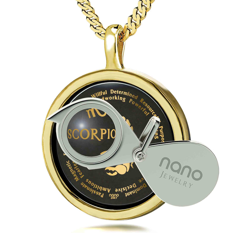 Scorpio Necklaces for Lovers of the Zodiac 24k Gold Inscribed