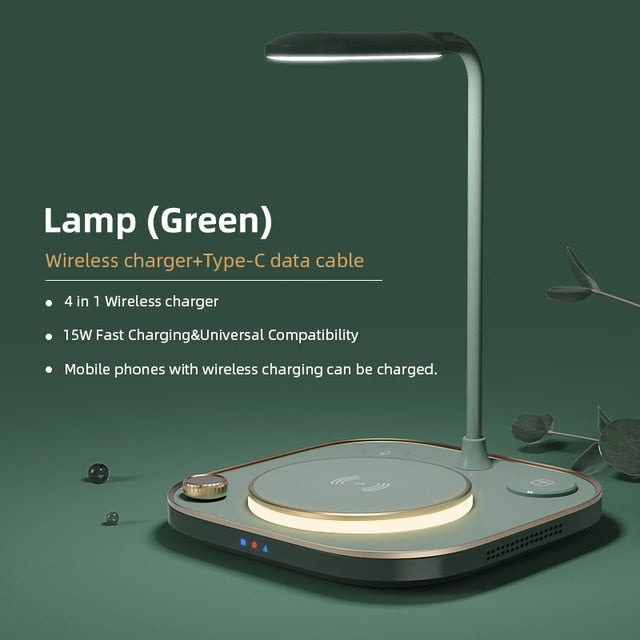 15w Fast 3 In 1 Wireless Charger Lamp