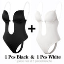 Shapewear Bodysuit Women Deep V-Neck Body Shaper Padded Bra Backless U Plunge Thong Shaper Waist Trainer Push Up Party Underwear