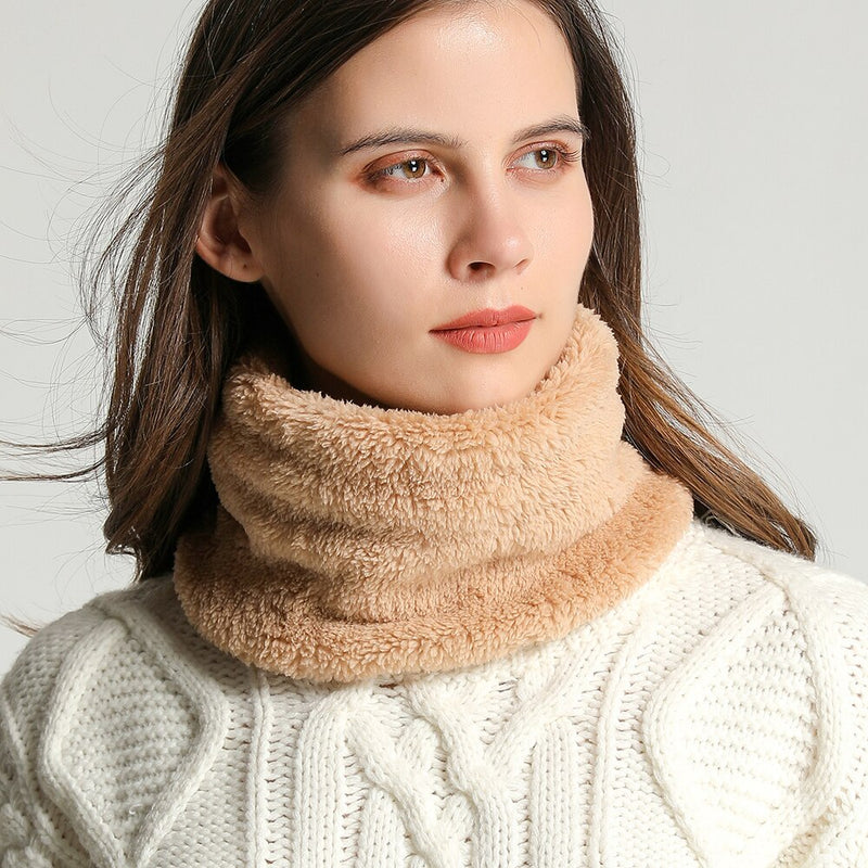 Solid Thick Plush Ring Scarf