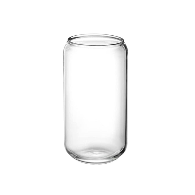 500ml Glass Cup With Lid and Straw