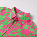 Julie Shorts and Long Sleeve Shirt Set in Yellow, Coral, White, and Purple Green