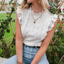Italian Lace White Blouse, Short Sleeves