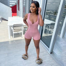 Summer Ribbed Knitted Playsuit in Yellow, Blue, Red, Pink or Black