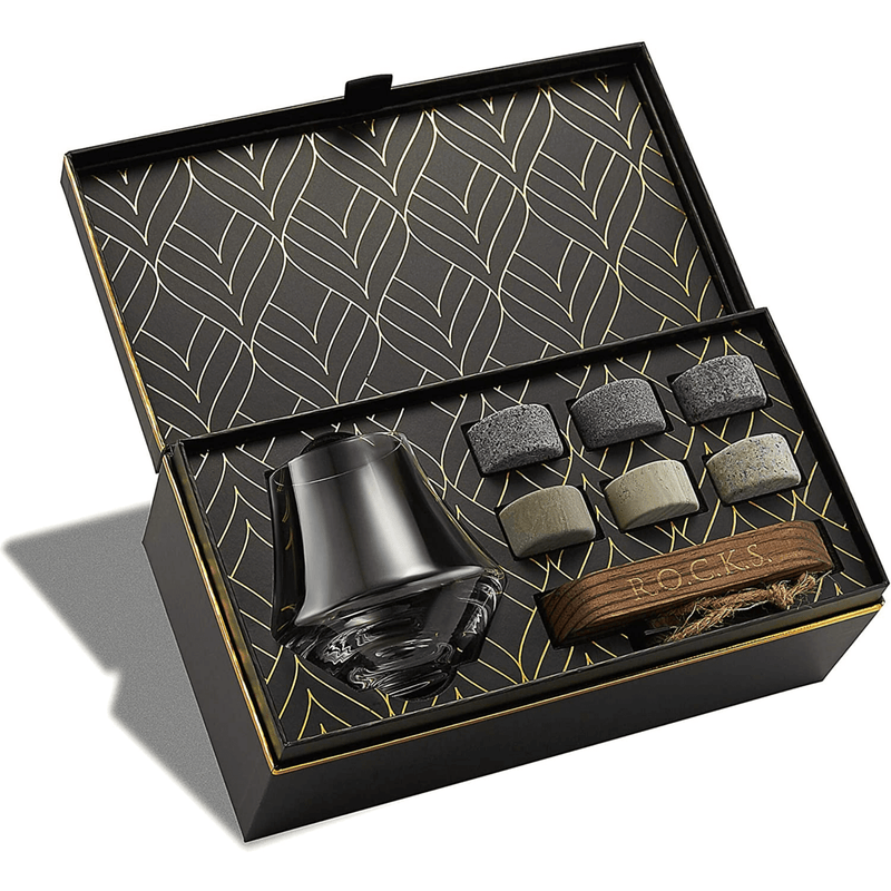 The Connoisseur's Set - Whiskey Stones & Crystal Nosing Tasting Glass