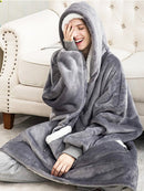 Hooded Winter Soft Plush Fleece Sofa Blanket, Loungewear, Comfortwear
