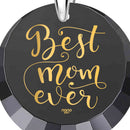 Best Mom Silver Necklace 24k Gold Inscribed - Mother's Day Jewelry Gift