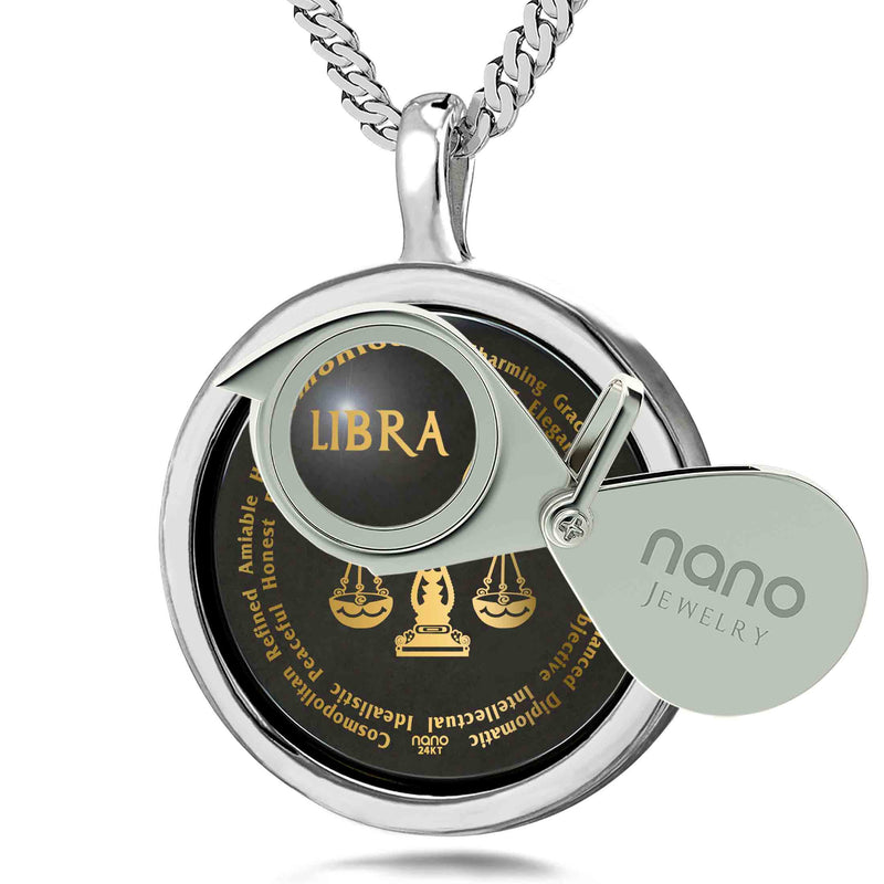 Libra Necklaces for Lovers of the Zodiac 24k Gold Inscribed
